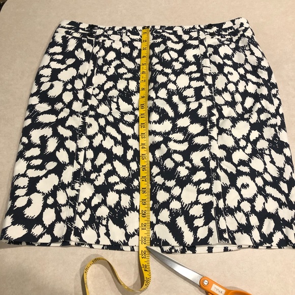 ⭐️ Ann Taylor LOFT Womens Cotton Rayon Pencil Skirt Navy White Geometric Size:16 - Picture 12 of 13